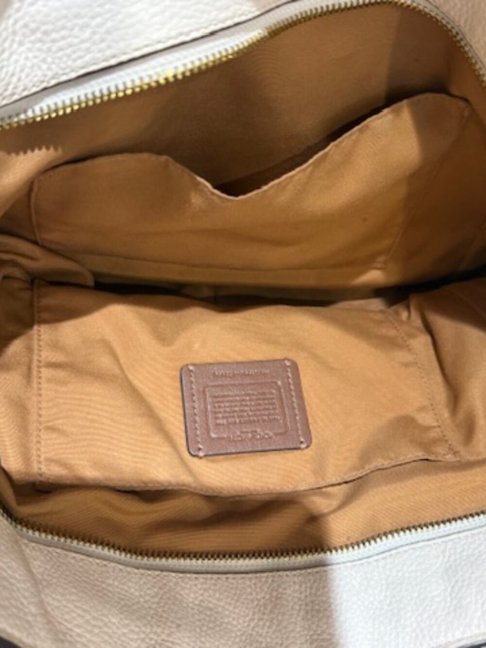 Coach Elle Leather Chain Tote Shoulder Bag (Chalk) 72650 - Picture 3 of 4